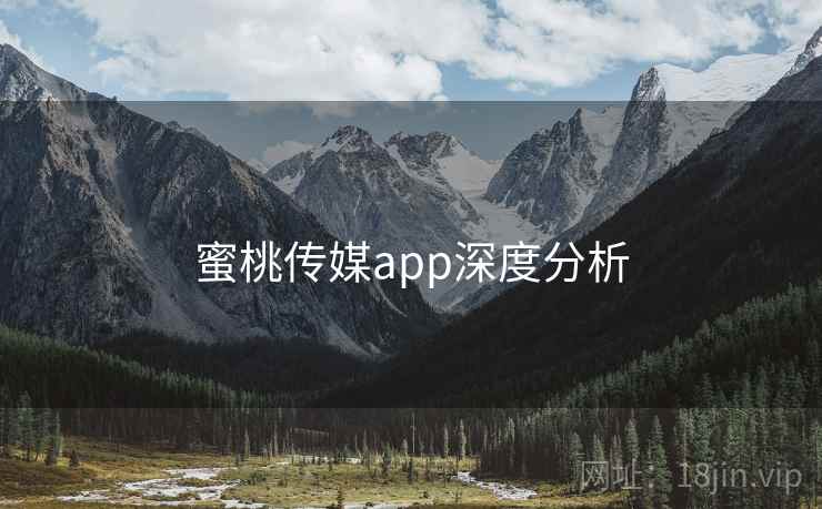 蜜桃传媒app深度分析